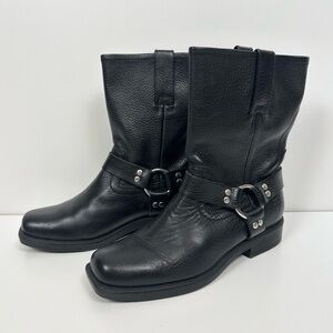 Frye Leather Moto Harness Boots